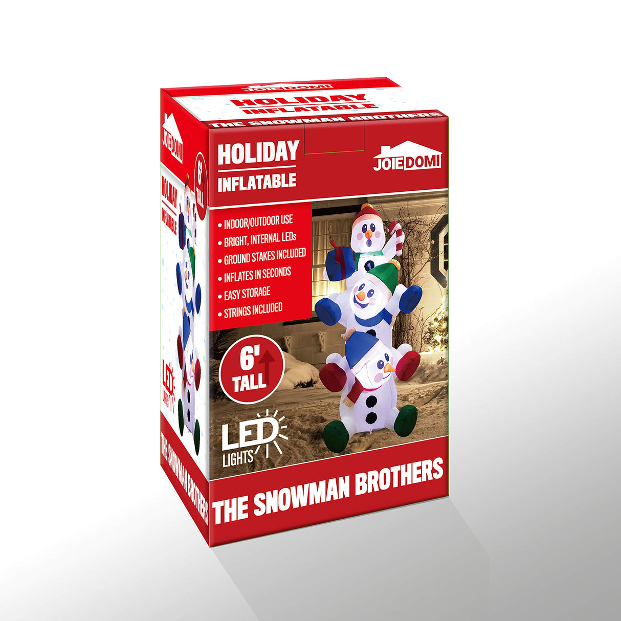 Joiedomi 6 FT Christmas Inflatable Stacked Snowman with Build-in LEDs Blow Up Inflatables for Xmas Party, Home Indoor Outdoor Yard Garden Lawn Winter Décor Joiedomi