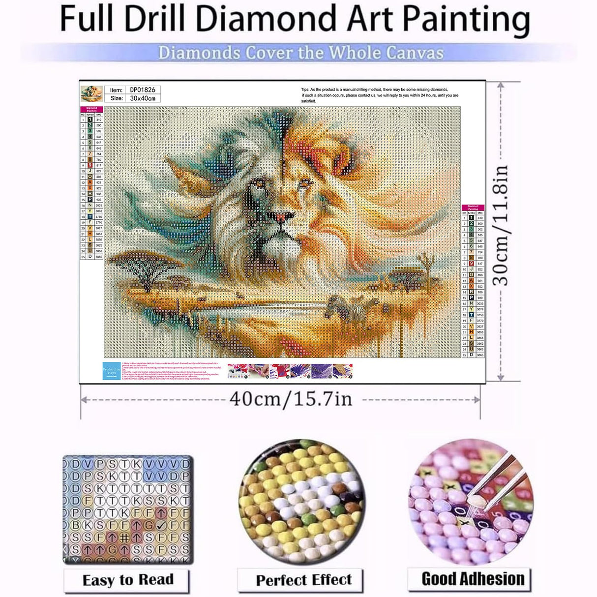 ARPADAMO Lion Diamond Art Kits for Adults,5D Animal Diamond Painting DIY Diamond Art Diamond Painting Kits for Adult,Round Full Drill Diamonds, Diamond Art Kits for Home Decor-12x16inch ARPADAMO