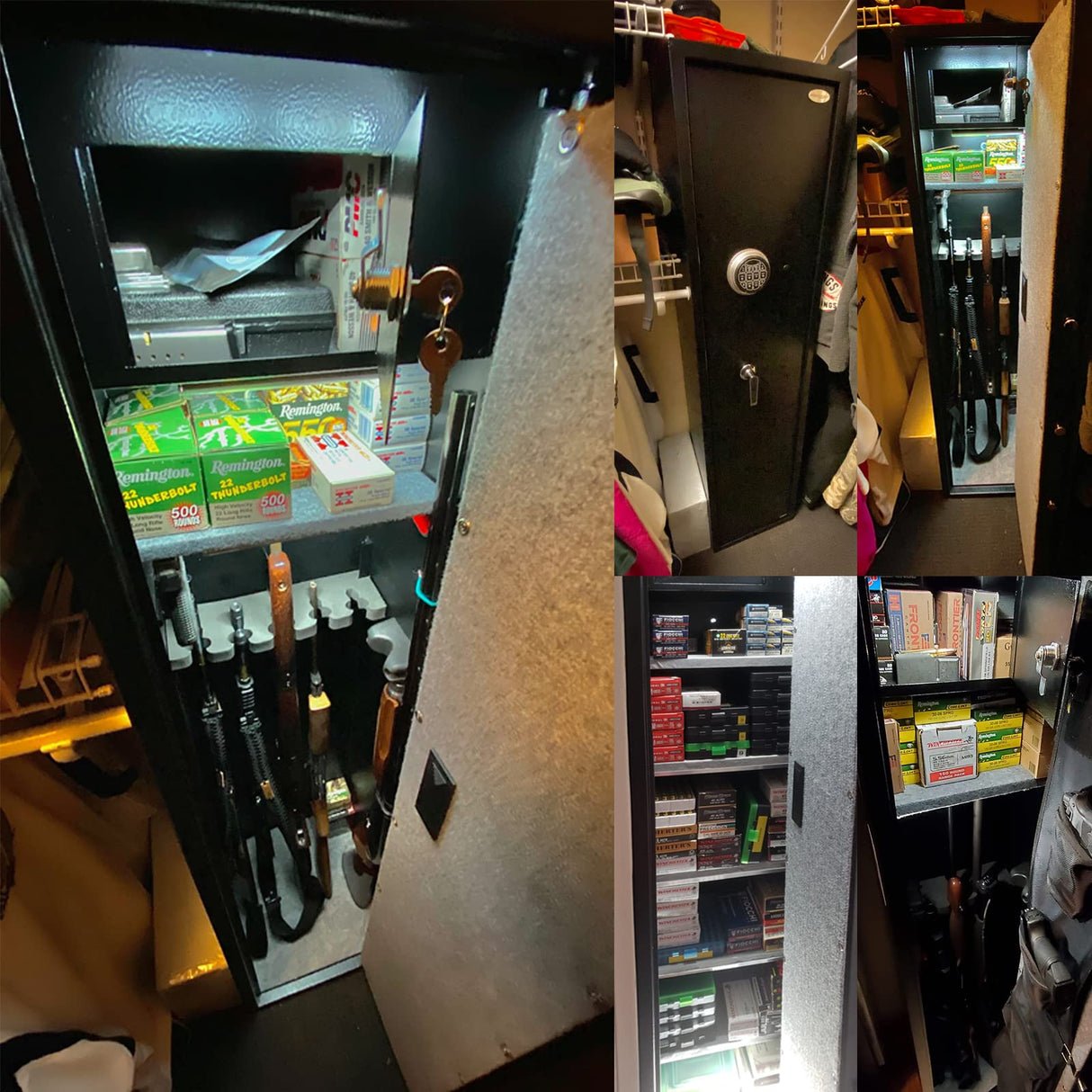 Langger V Gun Safe for Rifle, Upgraded Quick Access 5-6 Gun Large Rifle Gun Security Cabinet for Rifle Shotgun Firearms with/without Optics with Pistol Lock Box, Removable Storage Shelf BLACK LANGGER V