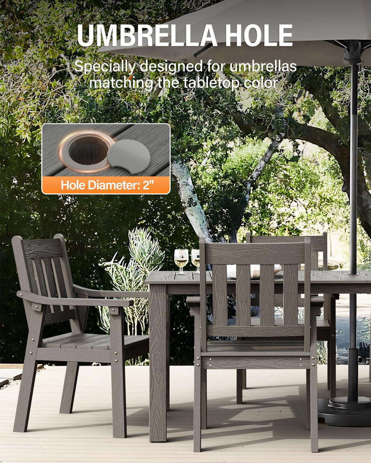 YEFU Outdoor Patio Dining Sets: All Weather 12 Piece Dining Table Set for 10 with Umbrella Hole & Aluminum Frame - Outdoor Furniture 2 Table and 10 Chairs for Outside Backyard/Porch/Deck Grey YEFU