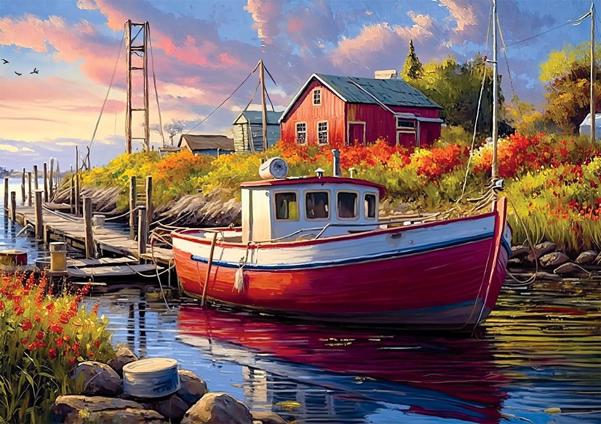 Buffalo Games - Imagine It Images - Old Boathouse - 500 Piece Jigsaw Puzzle for Adults -Challenging Puzzle Perfect for Game Nights - Finished Size is 21.25 x 15.00 Buffalo Games