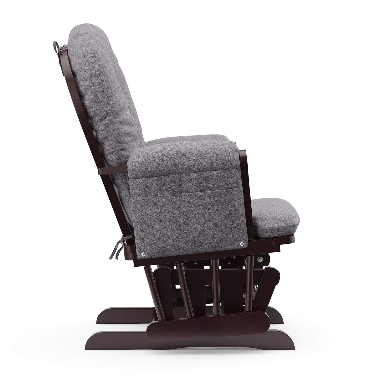 Storkcraft Premium Hoop Glider & Ottoman (Espresso/Gray Swirl) — GREENGUARD Gold Certified Nursery Glider, Solid Wood Craftsmanship, Smooth-Gliding Nursery Chair and Ottoman, Award-Winning Storkcraft