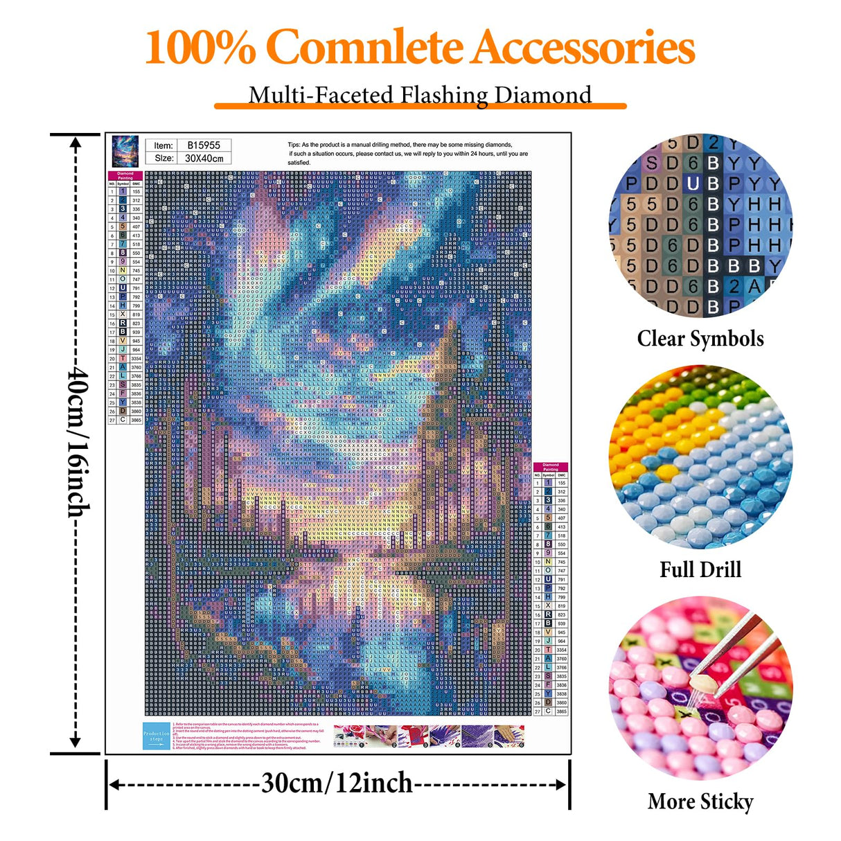 Offito Starry Sky Diamond Art Kits for Adults, 5D Aurora Lake Diamond Painting Kits for Beginners, Fantastic Landscapes DIY Full Drill Dots Gem Art Paint for Home Wall Decor 12 x 16 Inch Offito