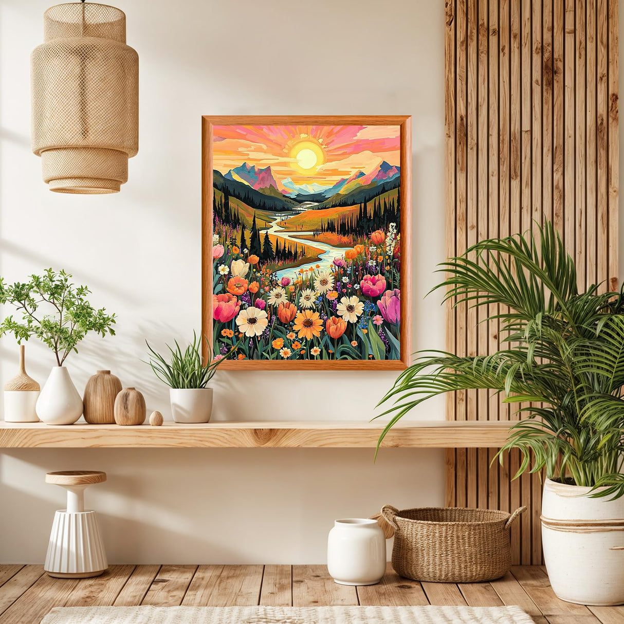 Lxmsja Mountains Paint by Numbers Kit for Adults, Sunset Acrylic Paint by Numbers for Adults Beginner, DIY Craft Supplies Oil Painting Kits for Home Wall Decor 16x20 inch (No Frame) Lxmsja