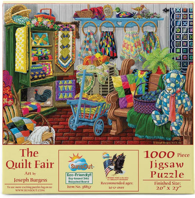 SUNSOUT INC - The Quilt Fair - 1000 pc Jigsaw Puzzle by Artist: Joseph Burgess - Finished Size 20" x 27" - MPN# 38857