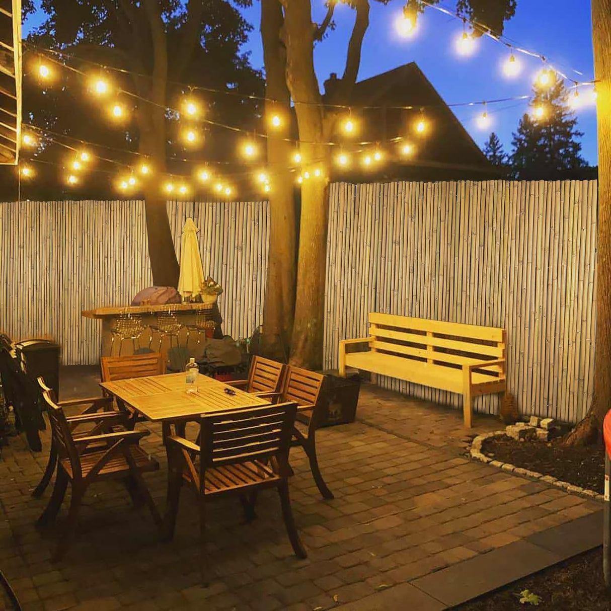 Jollybower 6Ft High x 8 Ft Long x 0.7In D Bamboo Screen, Natural Bamboo Fence Rolls, Eco-Friendly Bamboo Fencing for Outdoor Balcony Patio Garden Border Pool Jollybower