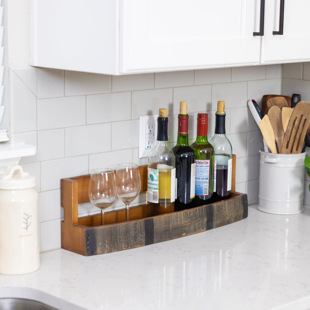 RELODECOR Whiskey & Wine Barrel Shelf - Rustic Wall-Mounted Wooden Rack for Liquor Bottles, Bourbon Display, Space-Saving Home Bar Storage, for Wine & Whiskey Enthusiasts RELODECOR