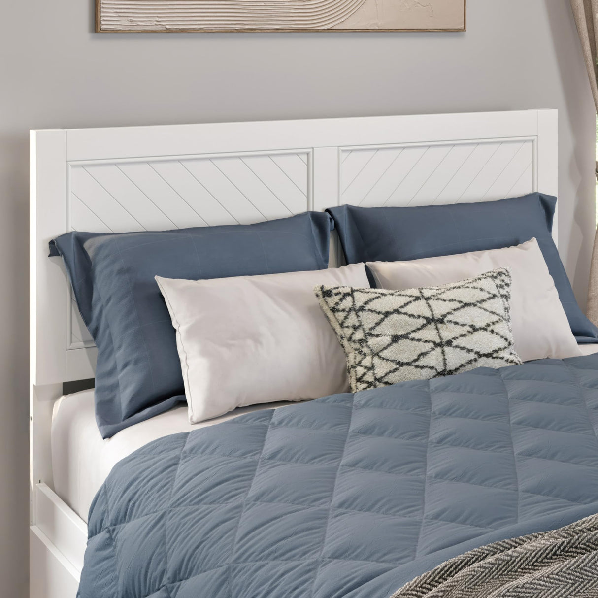 AFI Canyon Queen Farmhouse Solid Wood Platform Bed with Footboard & Twin XL Trundle, White AFI