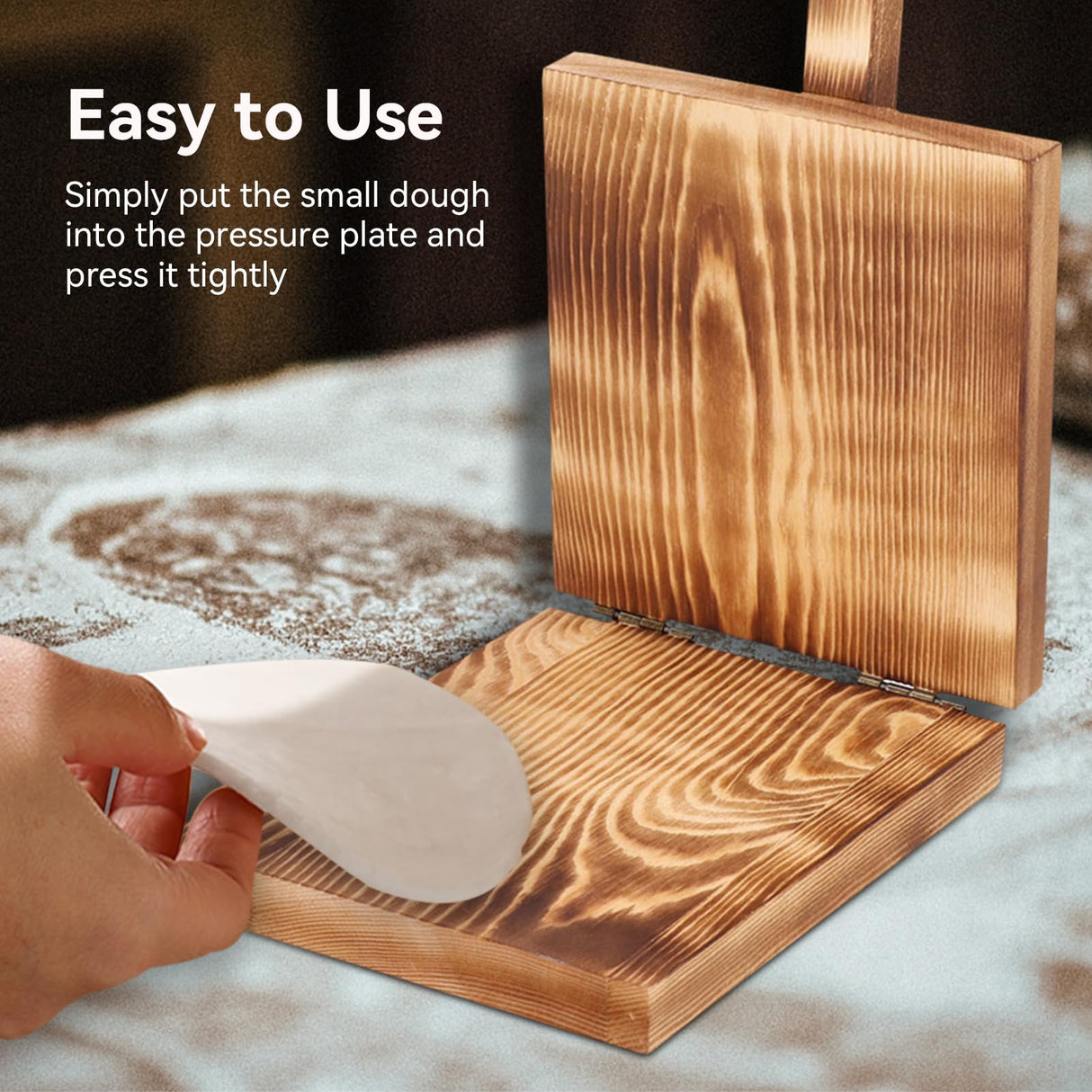 Tortilla Press Maker, 5inch Tortilla Maker Press Wood Roti Maker Tortilla Presser Mexican Tortillera Maker Quesadilla Maker for Tortillera, Pataconera and Dough Press Cyrank