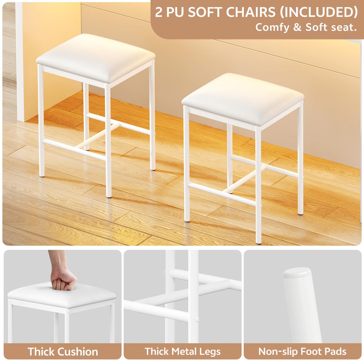 Homiflex Kitchen Island with Storage, 57" W Large Island Table with Seating/LED Light for Dining Room, Kitchen Carts on Wheels Breakfast Bar Table w/Power Outlet, White Homiflex