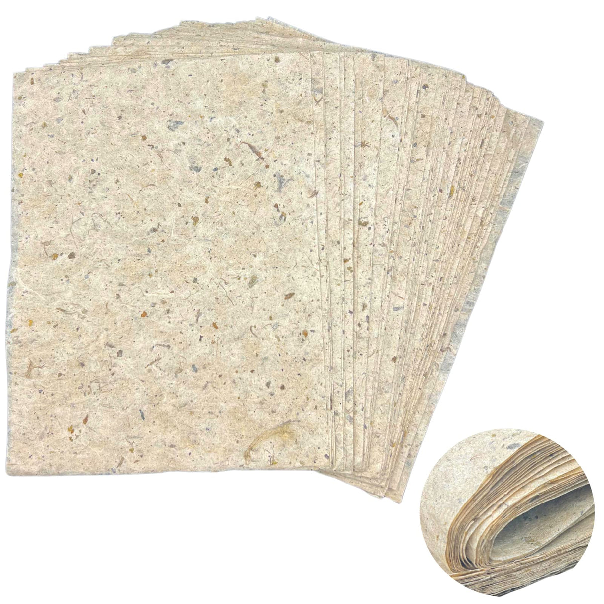 LIGHUFEIC 50 Pcs Mulberry Paper Sheets Natural Wood Fiber Rice Paper Handmade Decoupage art Tissue Paper Art Craft Origami for Kids Adults Gift Wrap Card Making and DIY Crafts(8 x 11 Inch) LIGHUFEIC