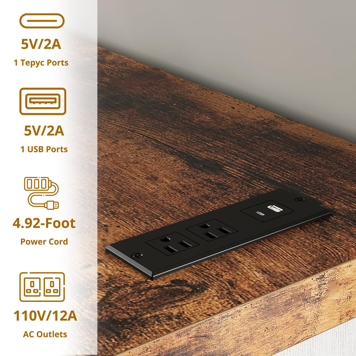 LIKIMIO 59" 6 Drawers Dresser for Bedroom, Power Strip, Farmhouse Large Wood Dressers & Chest of Drawers with Wide Storage Cabinet, Rustic Brown & White LIKIMIO