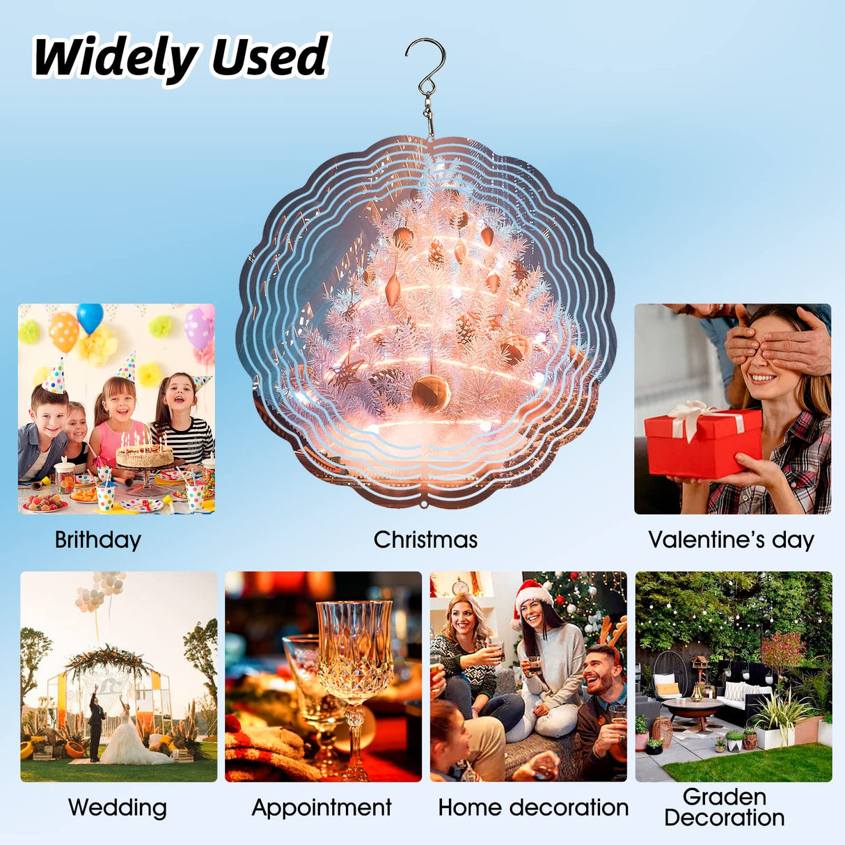 5 Pack Sublimation Wind Spinner Blanks 8 Inch Wind Spinners Sublimation Blanks 3D Aluminum Metal Wind Spinners for Yard and Garden Indoor Outdoor Window Porch Front Door Decoration Round CHONOVO