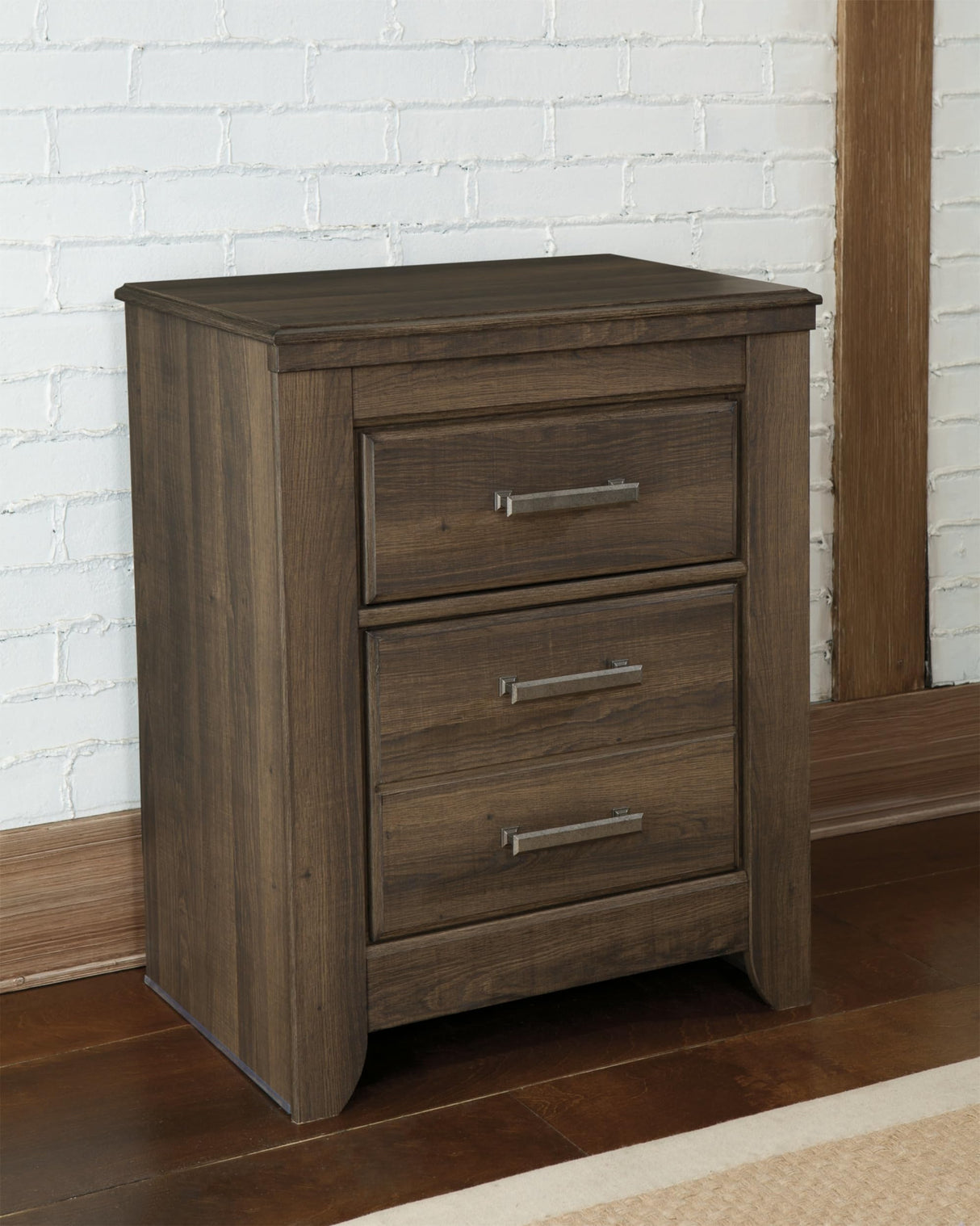 Signature Design by Ashley Juararo Rustic 2 Drawer Nightstand, 29.21" Tall, Dark Brown Signature Design by Ashley
