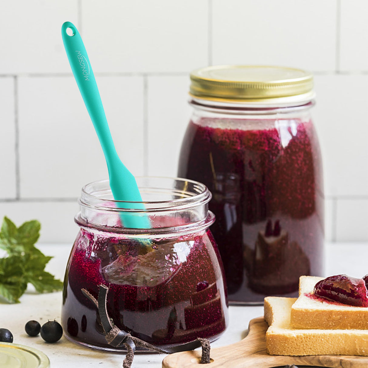 6PCS Silicone Spatulas, MONGSEW Food Grade Heat Resistant Rubber Spatula Set, Kitchen Spatulas for Baking, Cooking and Mixing, BPA-Free, Dishwasher Safe (Set of 6, Multi Colors) MONGSEW