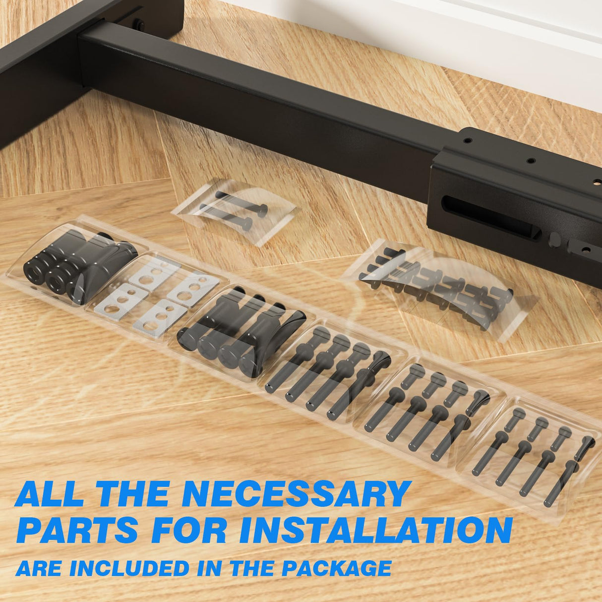 Rfiver Table Top TV Stand with Height Adjustable TV Legs, TV Stands Base with Cable Management for Most 37 to 86 Inch Flat or Curved TVs, Steel TV Feet Holds up to 150 lbs, Max VESA 800x600mm, Black Rfiver