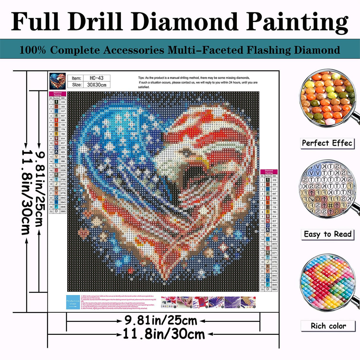 Eagles Loving Diamond Painting Kits for Adults Beginners,DIY Lndependence Day Diamond Art,5D Full Round Drill Diamond Dot Gem Art Kits, Home Wall Decor 12x12 Inch AREOPNMG