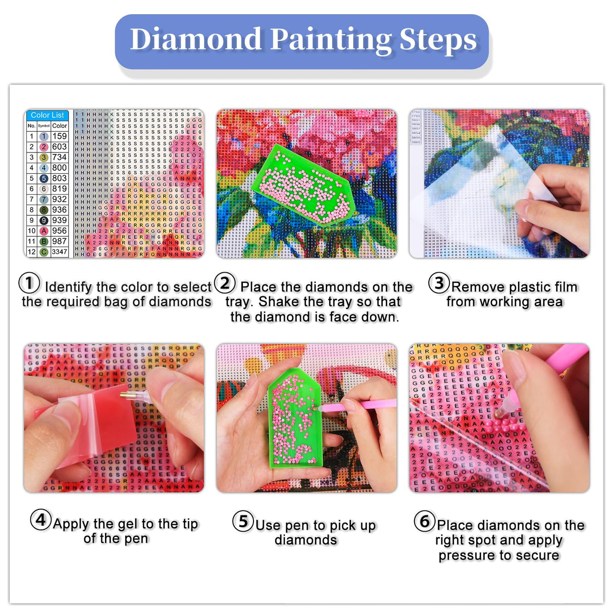 12 Pack Flowers Diamond Art Kits Packs for Adults, 5D Diamond Painting Kit Sets with Tools for Beginners DIY Full Drill Diamonds Paintings Crafts Gem Art by Number Gift Home Wall Decor (12x16 Inch) BWFY