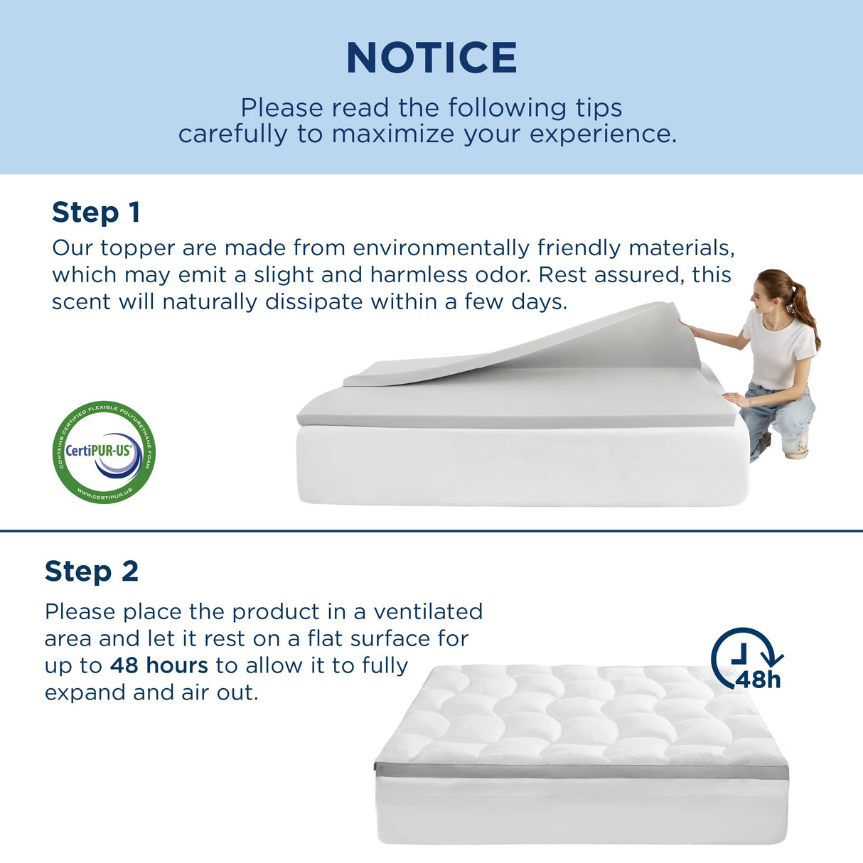 Bedsure 4.5 Inch Memory Foam Mattress Topper King Size, Dual Layer 2.5 Inch Gel Memory Foam & 2 Inch Waterproof Pillow Top Cooling Mattress Pad, Deep Pocket Fits 8"-21" Mattresses, Medium Support Bedsure
