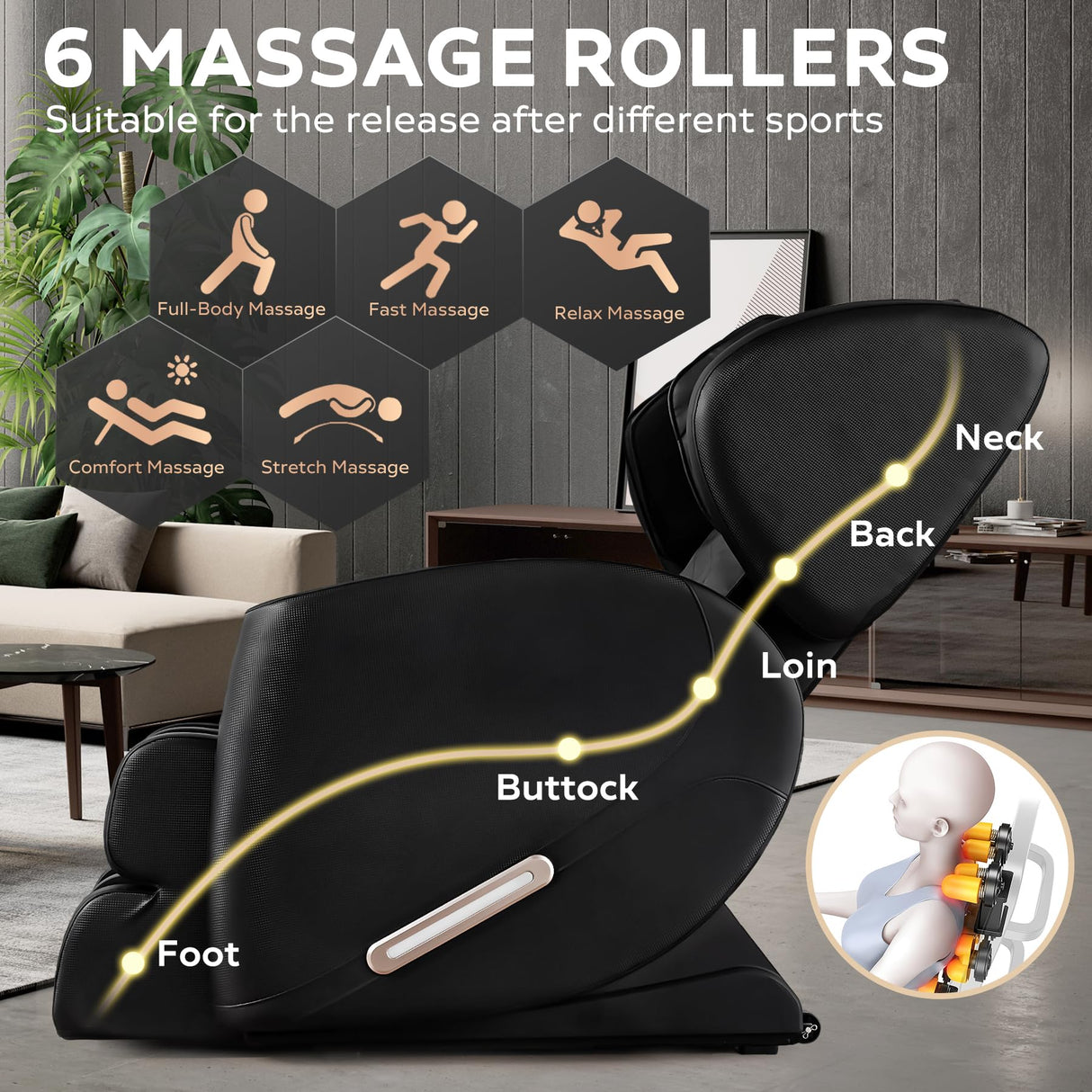 BILITOK Full Body Massage Chair with Zero Gravity, Massage Chair Recliner with Heating, Airbags, Bluetooth Speaker, Foot Roller, Touch Screen BILITOK