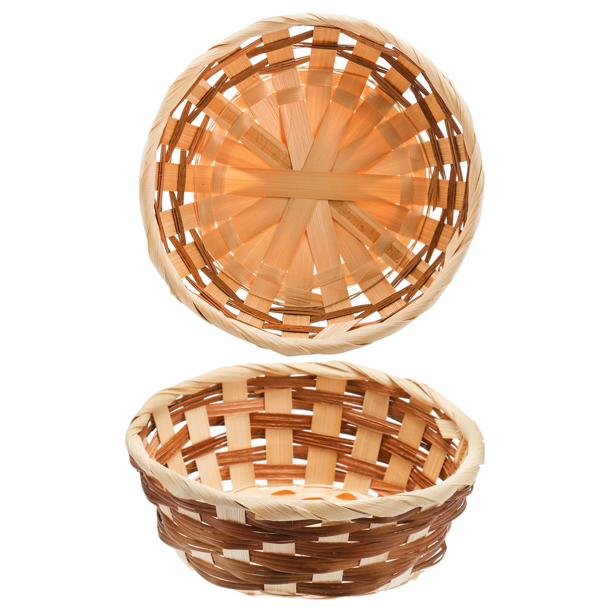 Nicunom 12 Pack Round Gift Baskets, Bamboo Small Bread & Fruit Baskets, 7" Woven Bread Roll Baskets, Food Serving Baskets, Food Storage Basket for Kitchen Restaurant Display Decor Nicunom