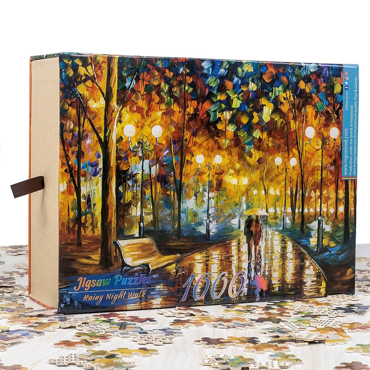 Ingooood Rainy Night Walk Wooden Puzzle 1000 Pieces Ingooood