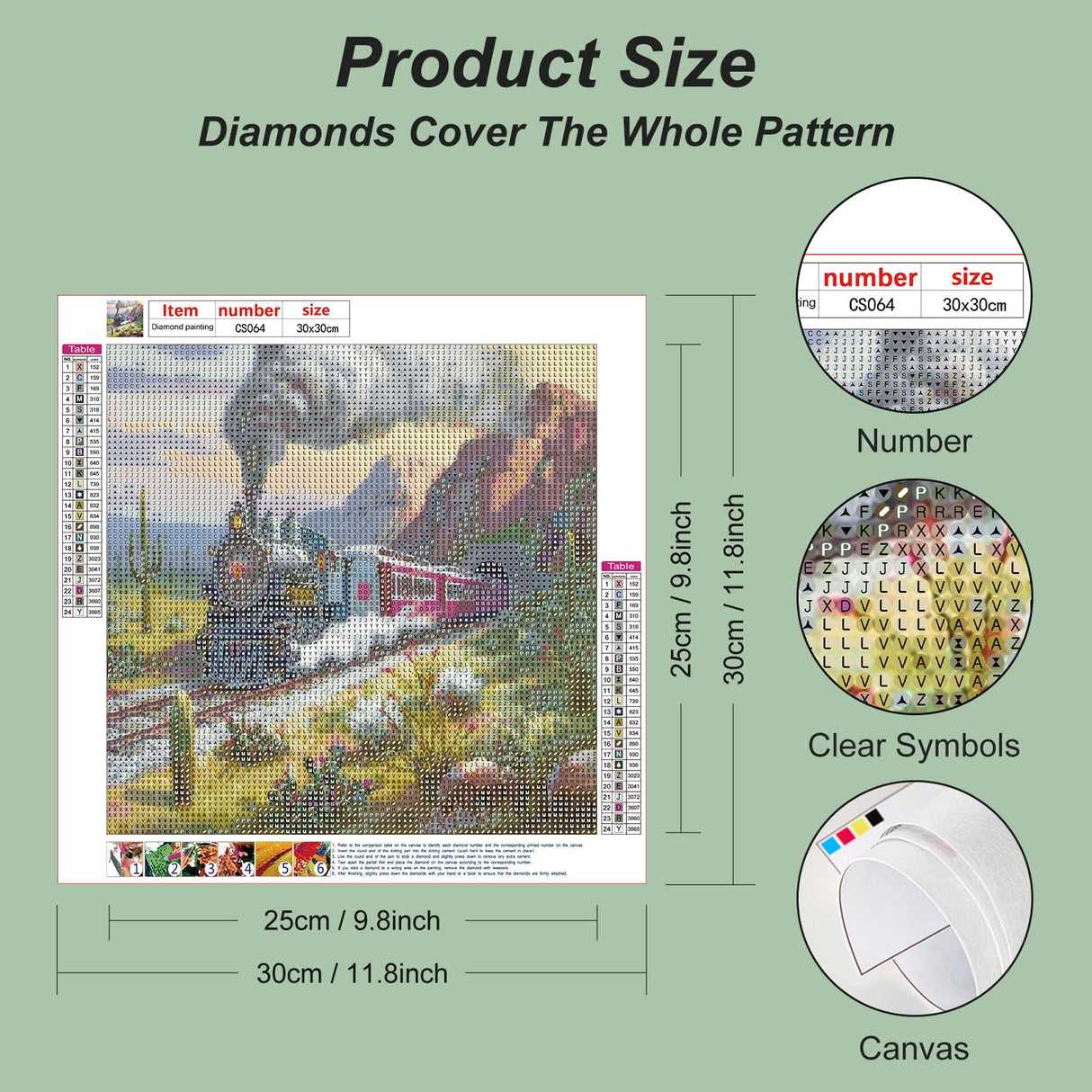 Acudotr Diamond Painting Kits for Adults, 5D DIY Diamond Art Kits for Beginners, Full Drill Diamond Painting Kits for Home Wall Decor, Train, 12x12 Inch Acudotr
