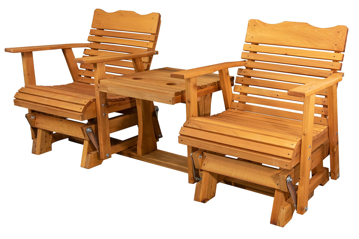 Kilmer Creek Rustic Finished 6' Cedar Porch Settee Glider, Amish Crafted Kilmer Creek
