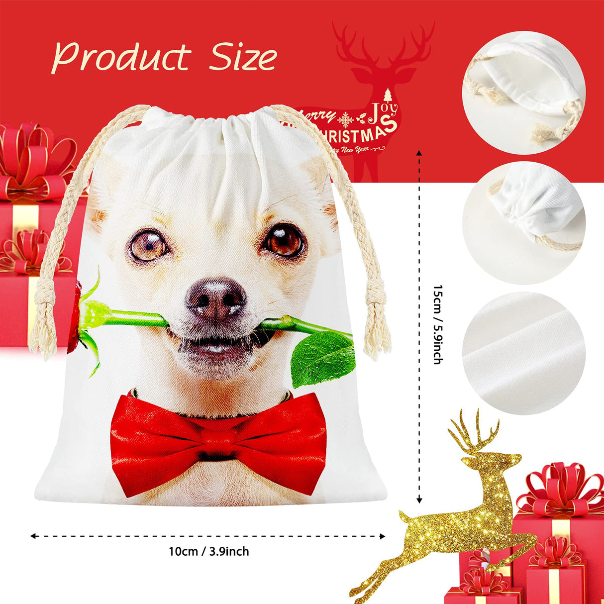 Shappy Sublimation Blank Small Drawstring Bags Candy Gift Bags 4x6'' Muslin Goodies Pouch Reusable Treat Sachet Sack for Valentine's Day Birthday Party Favors DIY Craft Supplies(26 Pieces) Shappy