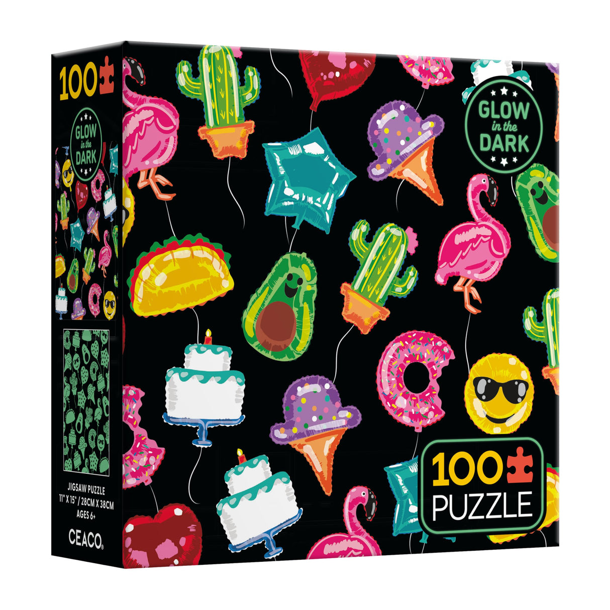 Ceaco - Glow in The Dark - Bountiful Balloons - 100 Piece Jigsaw Puzzle Ceaco