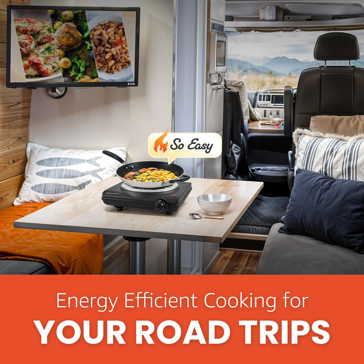 Elite Gourmet ESB100B Countertop Single Coiled Burner Electric Hot Plate, Temperature Control, Indicator Light, Easy to Clean, Black Elite Gourmet