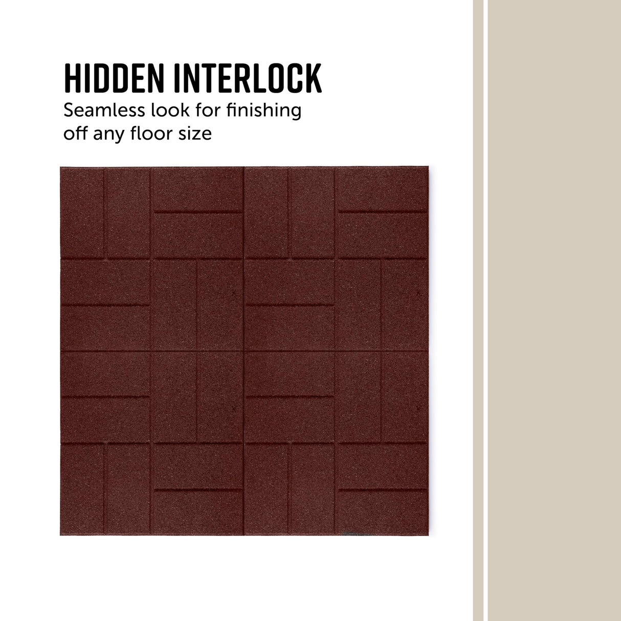 Playsafer Brick Rubber Interlocking Tiles | 16 X 16 | Easy Install for Indoor and Outdoor Use (Red, 20 Tiles) Playsafer