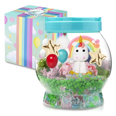 Memory Building CO Light-Up Unicorn Terrarium Kit for Kids - Christmas & Birthday Gift for Girl or Boy - Best Unicorn Toys & Kits, Arts & Crafts Gifts for Girls & Boys Age 4 5 6 7 8 9 10-12 Year Old