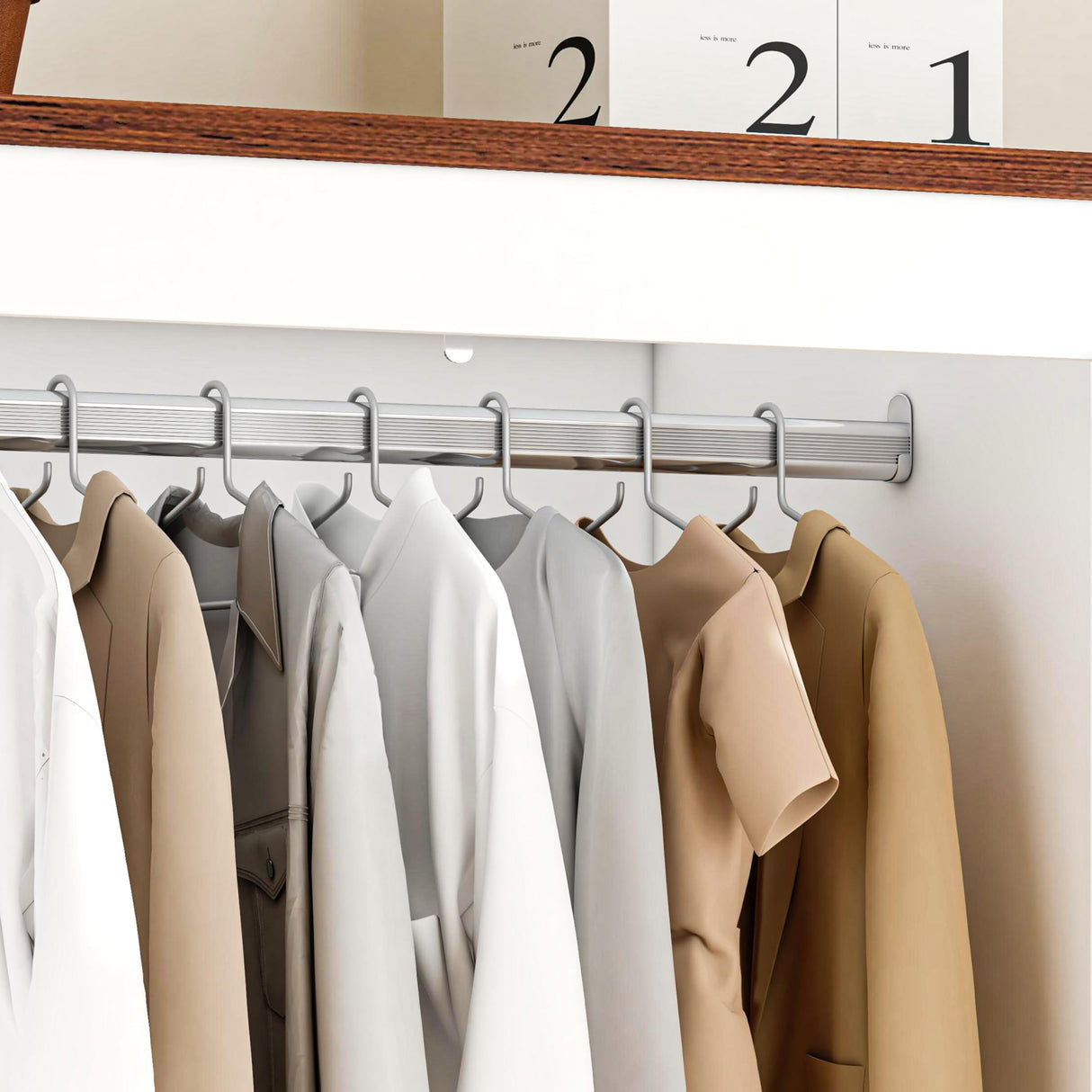 CayugaCrekrd 70" Tall Armoire Wardrobe Closet with 4 Doors & 3 Drawers, Farmhouse Bedroom Storage Cabinet with Hanging Rod, Freestanding Wooden Armoire Wardrobe Closet, White CayugaCrekrd