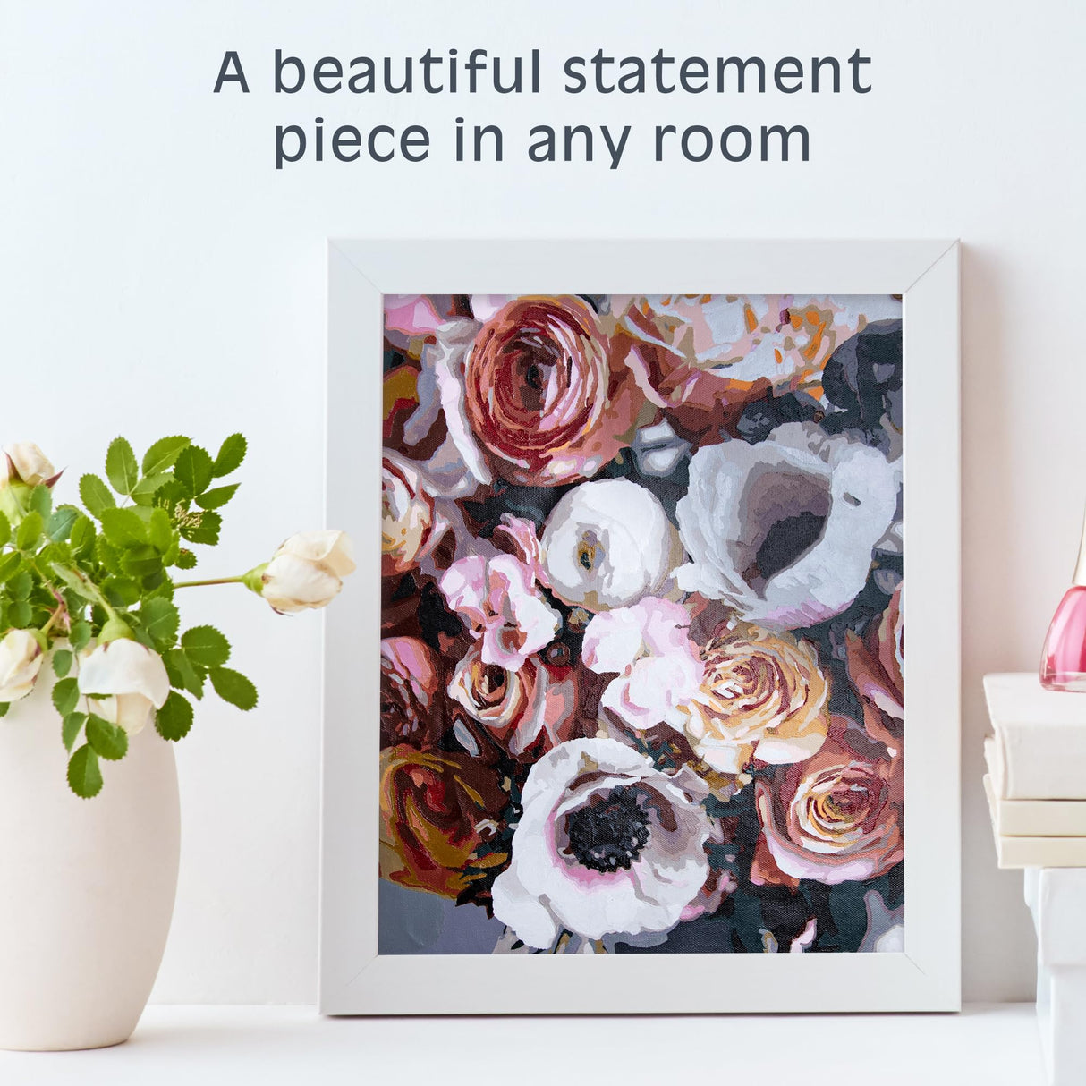 Pink Picasso Botanical Floral Paint by Number Kit for Adults & Teens | DIY Canvas 16x20 Acrylic Painting Sets, Color by Numbers, Drawing, Arts & Crafts, As Seen On Shark Tank (Delightful Delivery) Pink Picasso