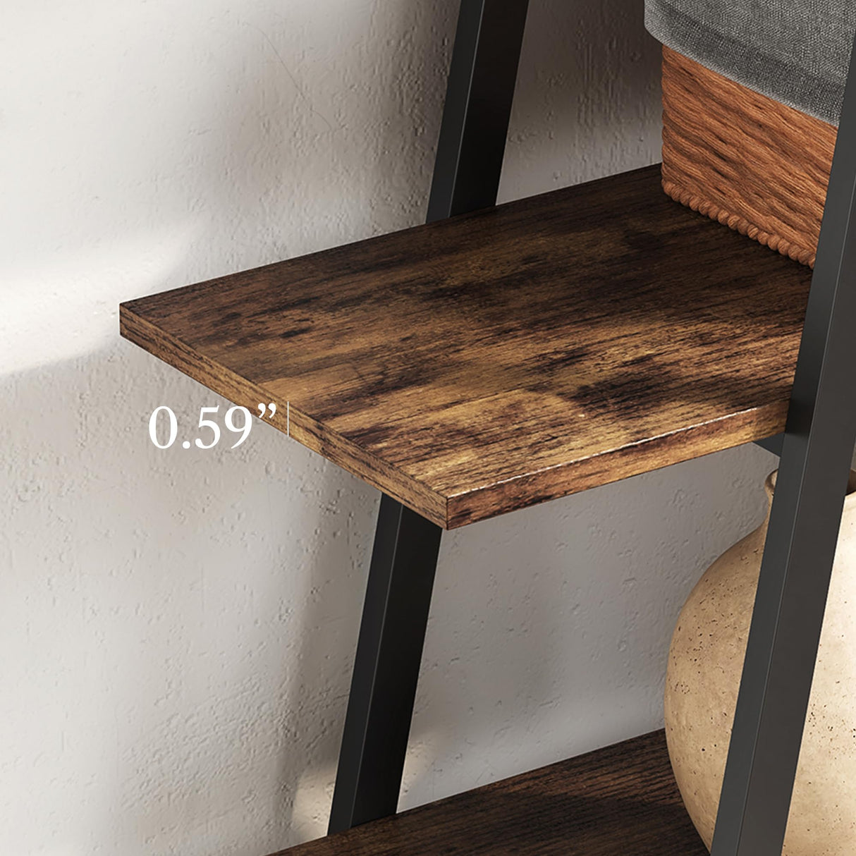 LIKEMET 74 Inch Industrial Tall Bookshelf, 6 Tier Bookshelf, Free Standing Open Book Shelves Storage Display Shelf, Book Shelf for Living Room, Home Office, Rustic Brown LIKEMET