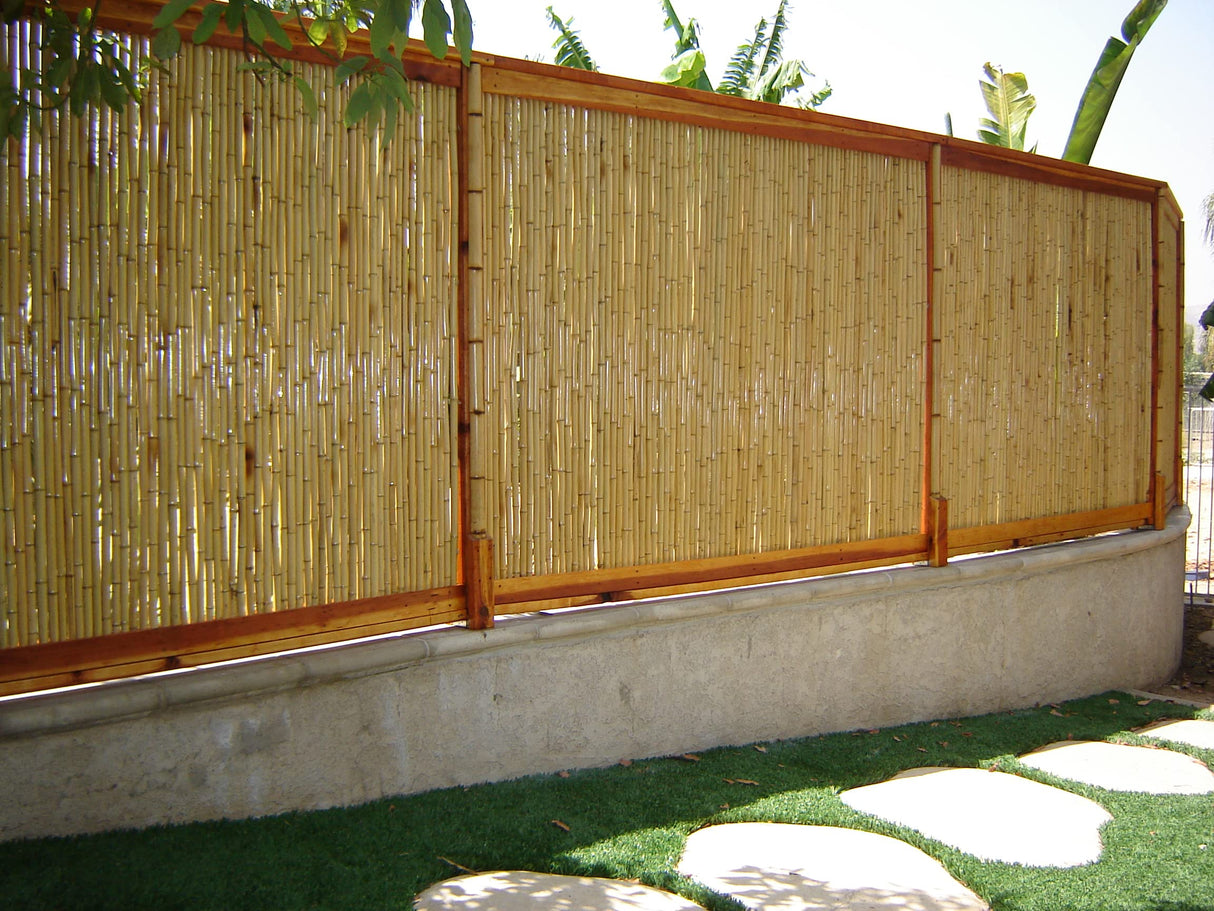 Backyard X-Scapes Natural Bamboo Fencing Decorative Rolled Fence Panel 0.75 in D x 3 ft H x 8 ft L Backyard X-Scapes