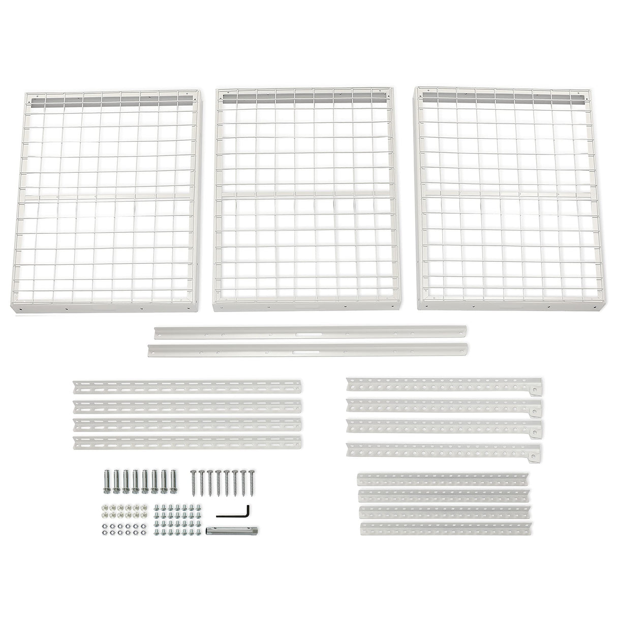 Kojem 3x6 Overhead Garage Storage Rack Adjustable Ceiling Garage Organization Shelf Ceiling Mounted Storage Racks White Kojem