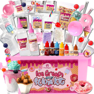 Ice Cream Slime Kit for Girls, Amazing Ice Cream Slime Making Kit to Make Butter Slime, Cloud Slime & Foam Slimes, Fun Gift Idea,10 Year Old Girl Birthday Gifts & Toys for Girls 8-10