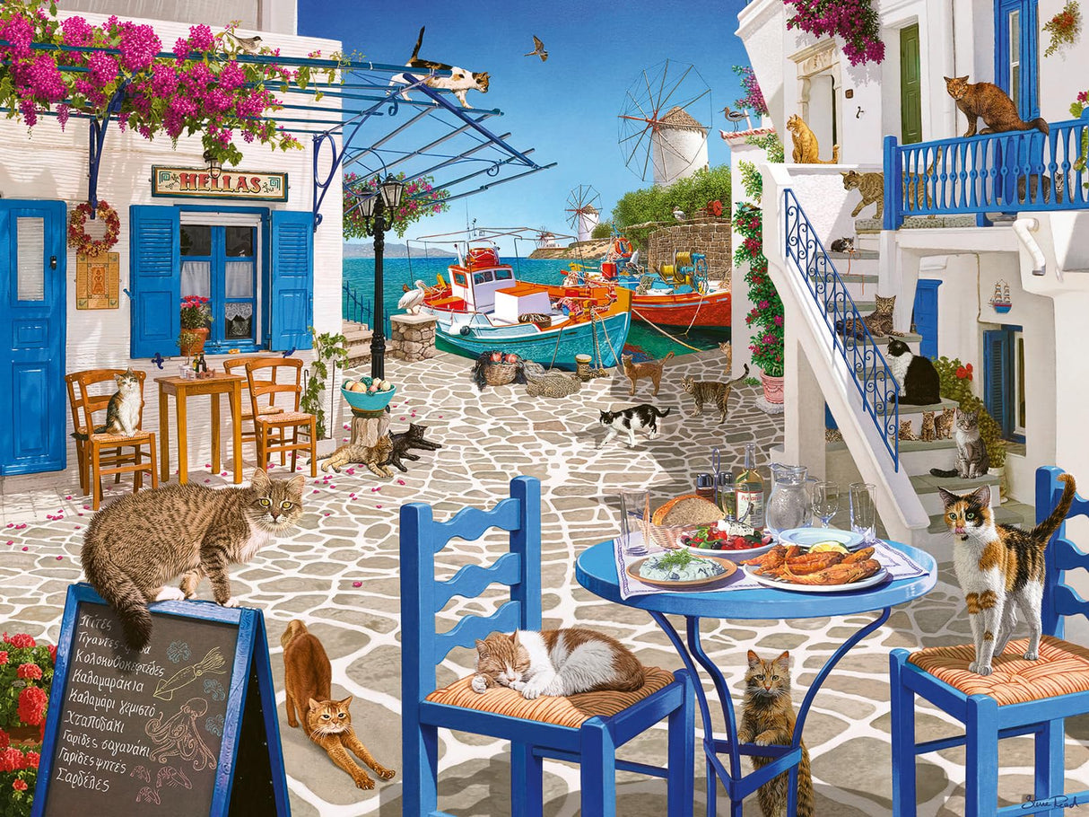 Ravensburger Cats of Mykonos 1500 Piece Jigsaw Puzzle | Great Group Activity | Renowned Brand | FSC-Certified Material Ravensburger