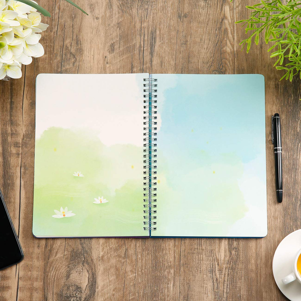 SIIXU Spiral Journals for Women, Hardcover Notebook, Colorful Blank, Large, 128 Pages, B5, 6.8”x9.8, Summer SIIXU