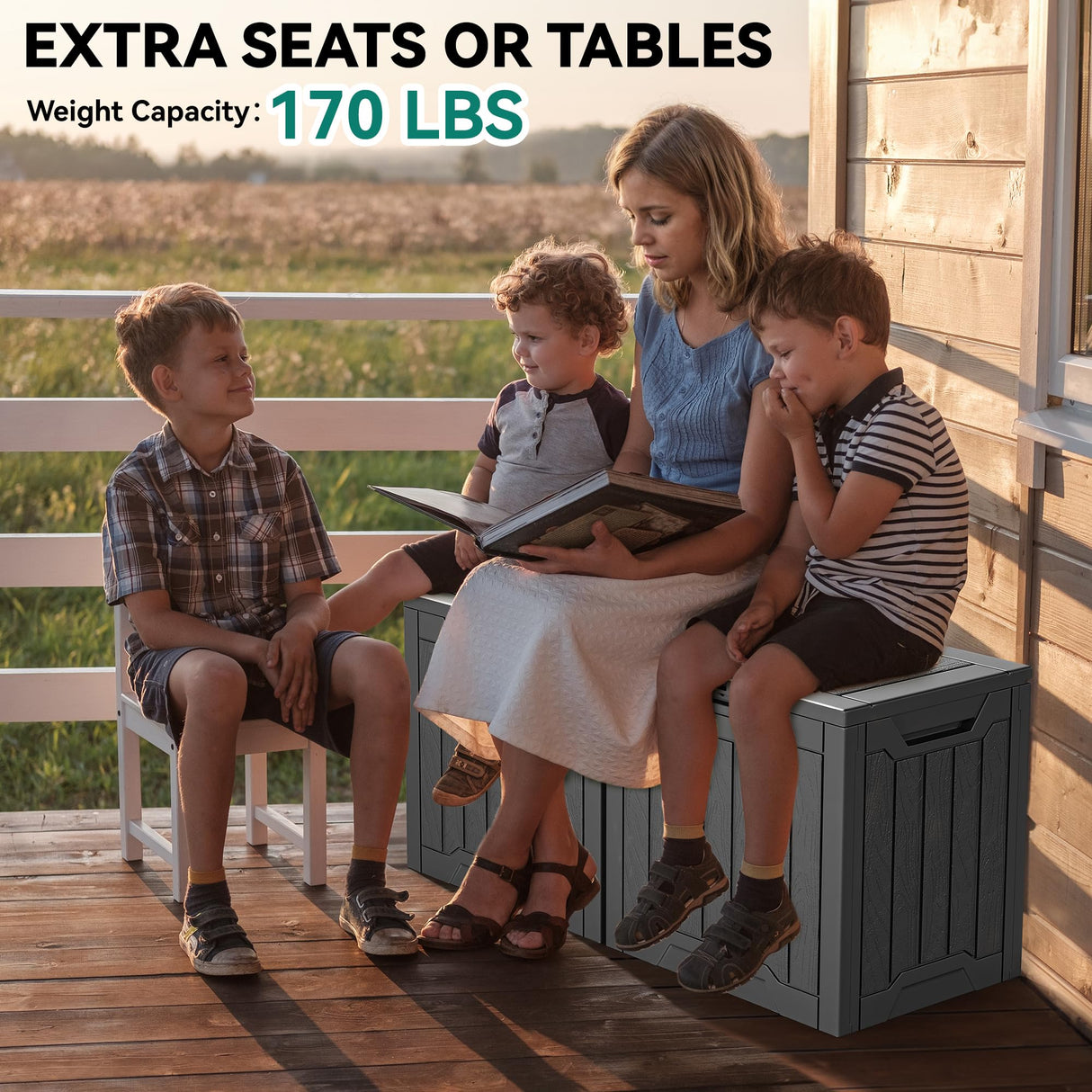 YITAHOME 31 Gallon Outdoor Storage Box, Resin Deck Box and Waterproof Package Delivery Box for Gardening Tools, Pool Supplies, Patio Furniture, Lockable, Black YITAHOME