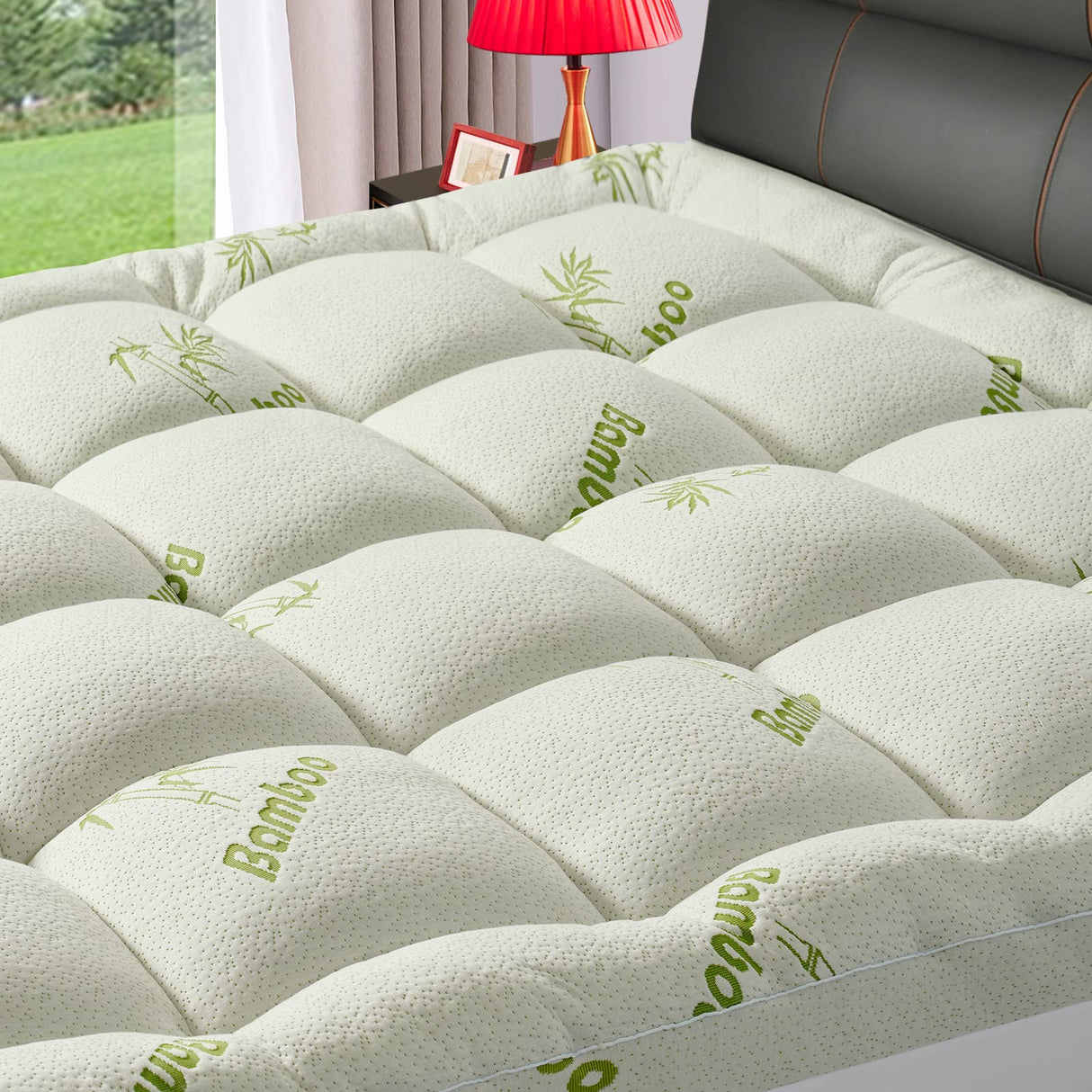 Full Size Mattress Topper for Back Pain,Premium Viscose Made from Bamboo 1200 GSM Extra Thick Mattress Pad,Quilted Fitted Pillow Top Mattress Cover with Deep Pocket Up to 21 Inches(54 * 75inch) PATSBA