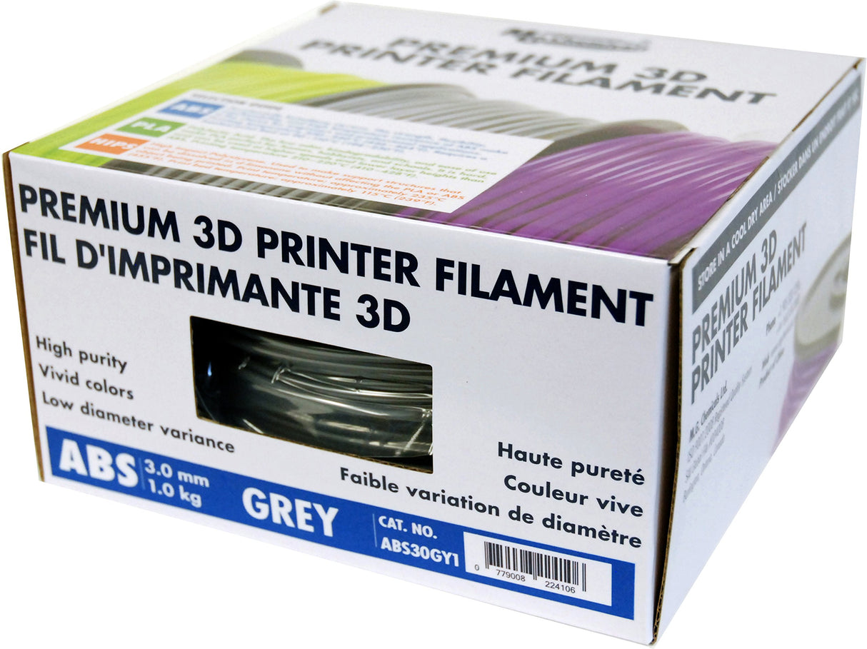 MG Chemicals Grey ABS 3D Printer Filament, 2.85 mm, 1 kg Spool MG Chemicals