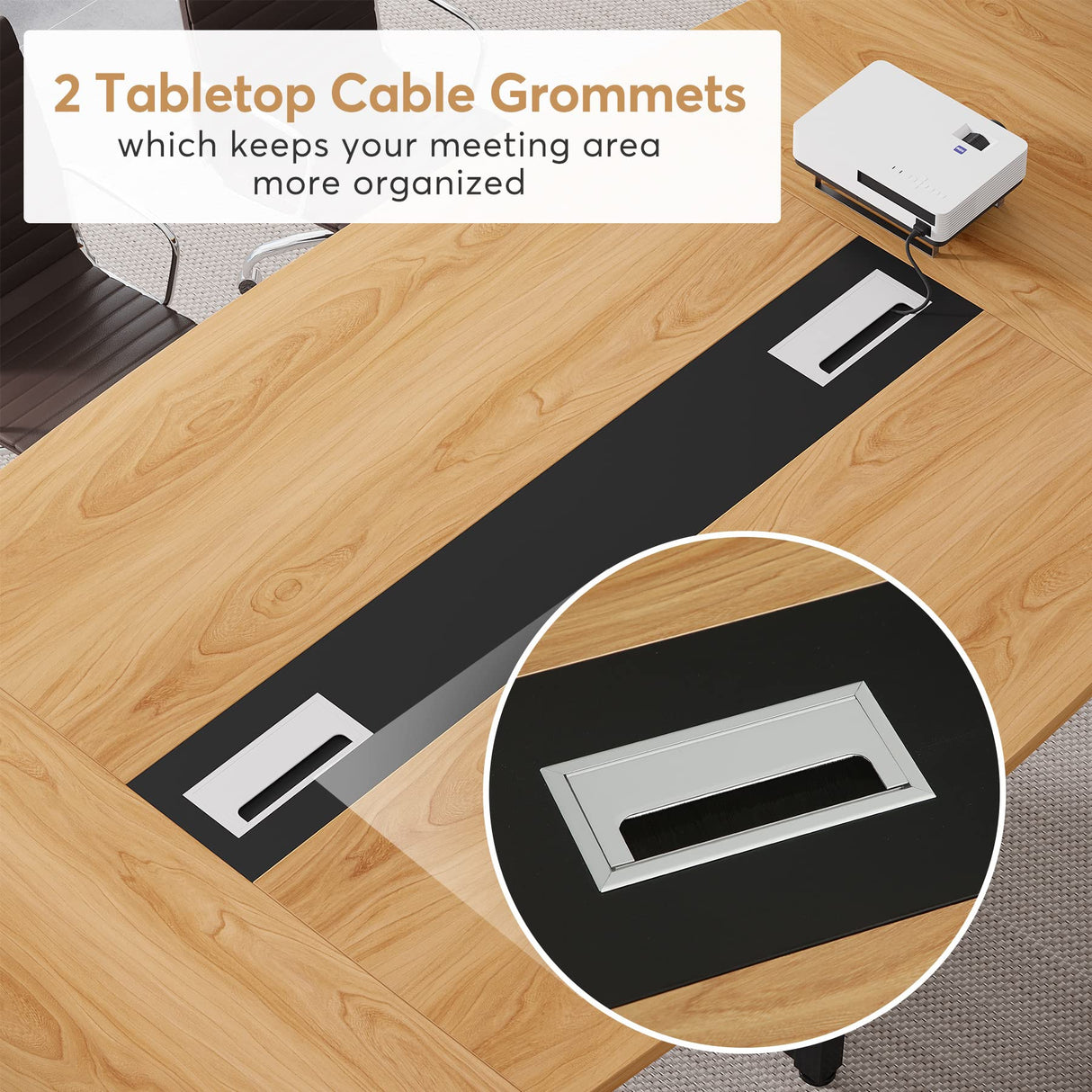 Tribesigns 8FT Conference Table, 94.5L x 47.2W inch Large Meeting Table, Modern Rectangular Seminar Table for Office Meeting Conference Room, Metal Frame Tribesigns