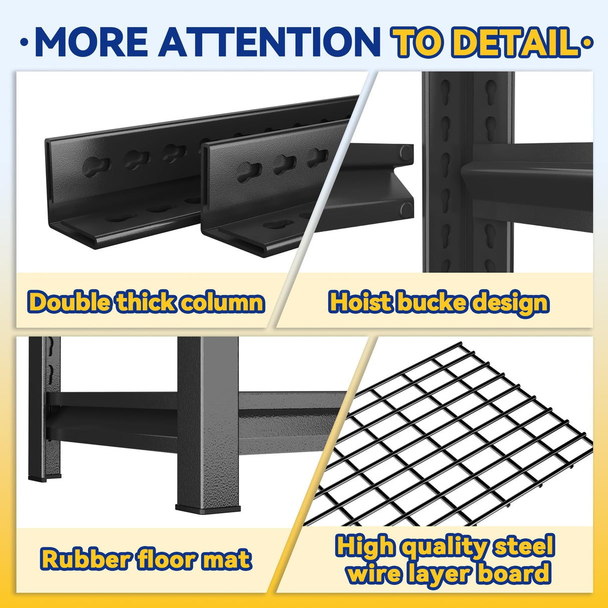 Notmise Garage Shelving Units and Storage, Heavy Duty Storage Shelves Adjustable Tall Shelf Steel Shelving for Industrial, Warehouse, Basement (Wire 72” H x 35.43” W x 15.75” D) Notmise
