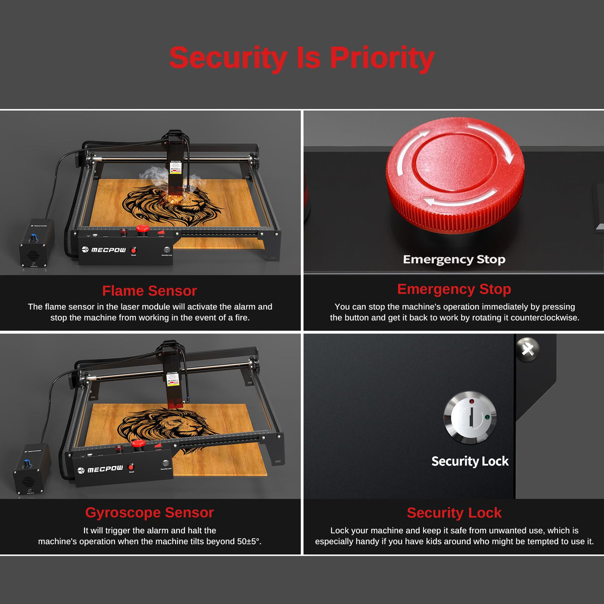 Mecpow X3 Pro Laser Engraver with Air Assist - 60W Laser Cutter, 10W High Accuracy Laser Engraving Machine for Wood Metal and Acrylic, 16.0 x 15.7" Working Area Mecpow