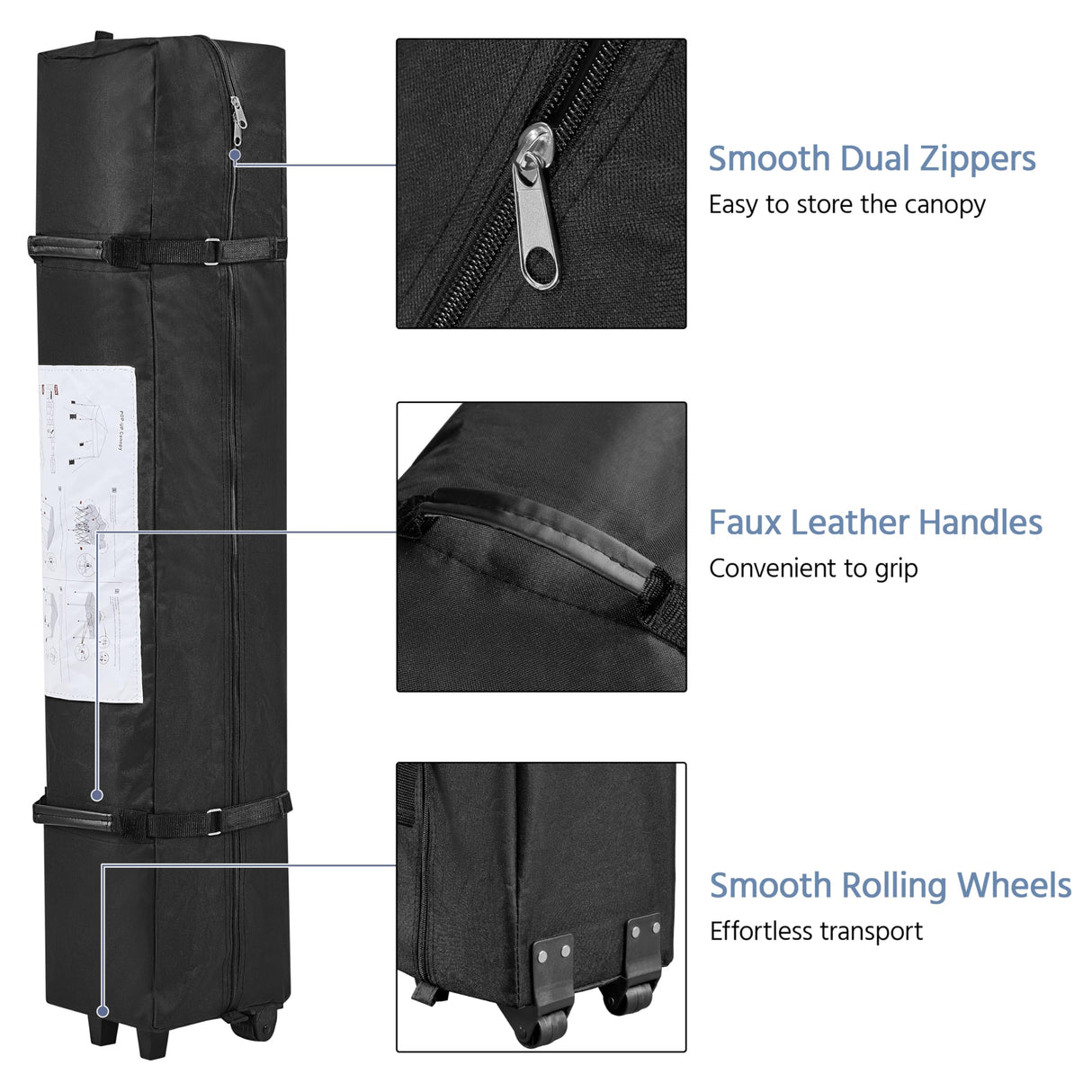 Yaheetech 10x10 1-Person Setup Pop Up Canopy Tent, Instant Portable Commercial Canopy Tent, Outdoor Gazebo with 1-Button Push, Wheeled Bag & 4 Sandbags for Home, Party & Outdoor Activities, White Yaheetech