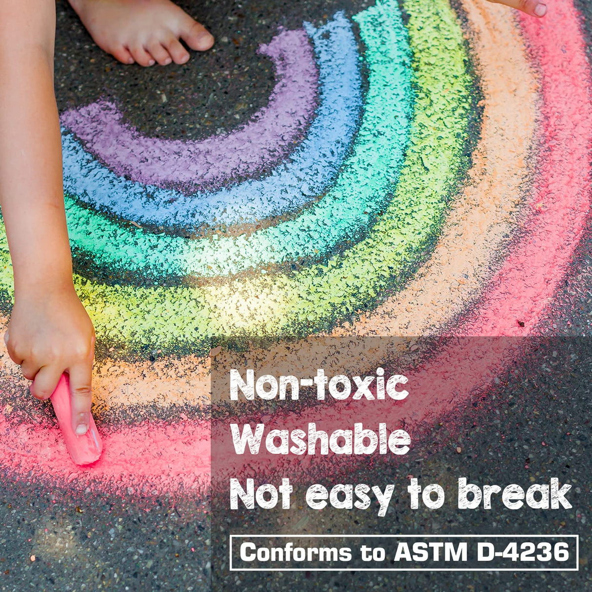 162 Pack 18 Colors Washable Sidewalk Chalk Set, Non-Toxic Jumbo Chalk for Outdoor Art Play, Paint on Playground, School Classroom Chalkboard, Office Blackboard, Outside Toys Gift For Kid and Adult JASNKKONT