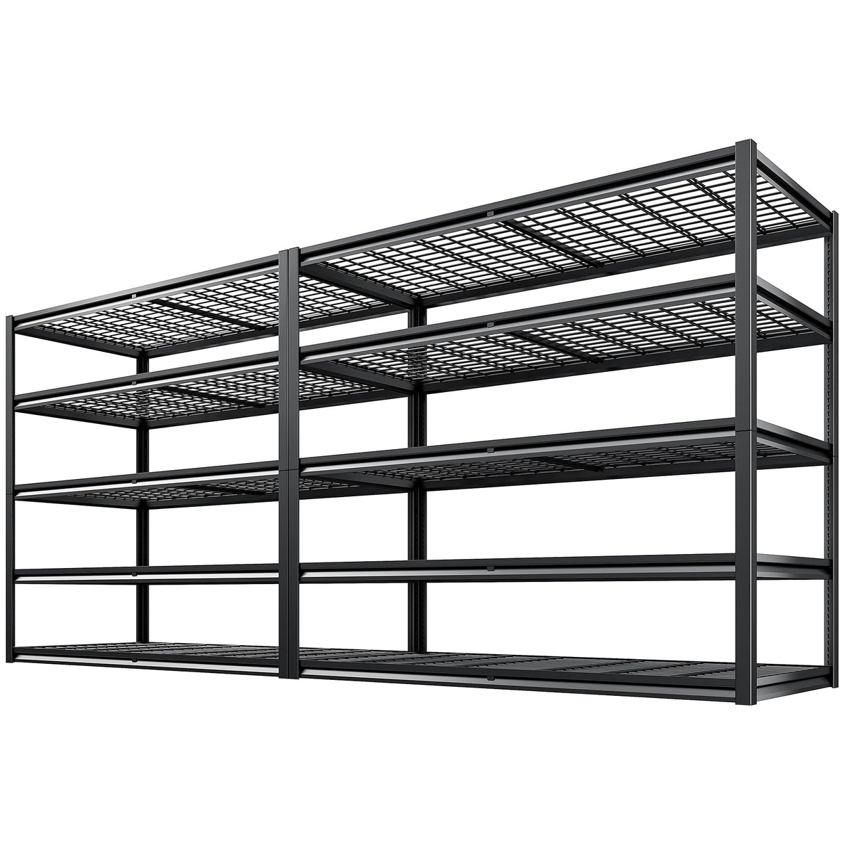 REIBII 55.2'' W x 78.2'' H x 26'' D, 5-Tier Metal Garage Shelving Units, 3000LBS Capacity, Adjustable Heavy Duty Shelves, 2 Pack REIBII